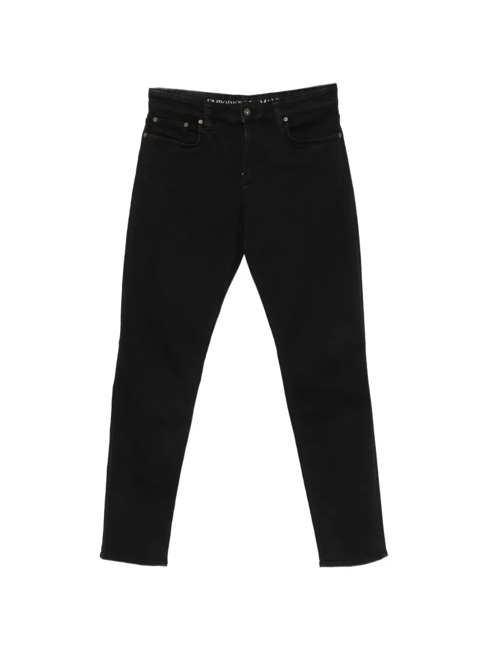 Джинсы с логотипом-бляшкой EMPORIO ARMANI, черный