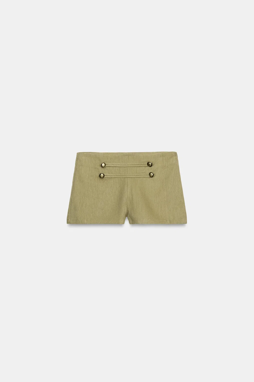 Мини-шорты на пуговицах ZARA, Khaki — фото 4