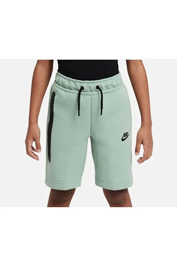 Детские спортивные шорты для девочек с принтом Sportswear Tech Fleece Co Nike, Green — фото 2