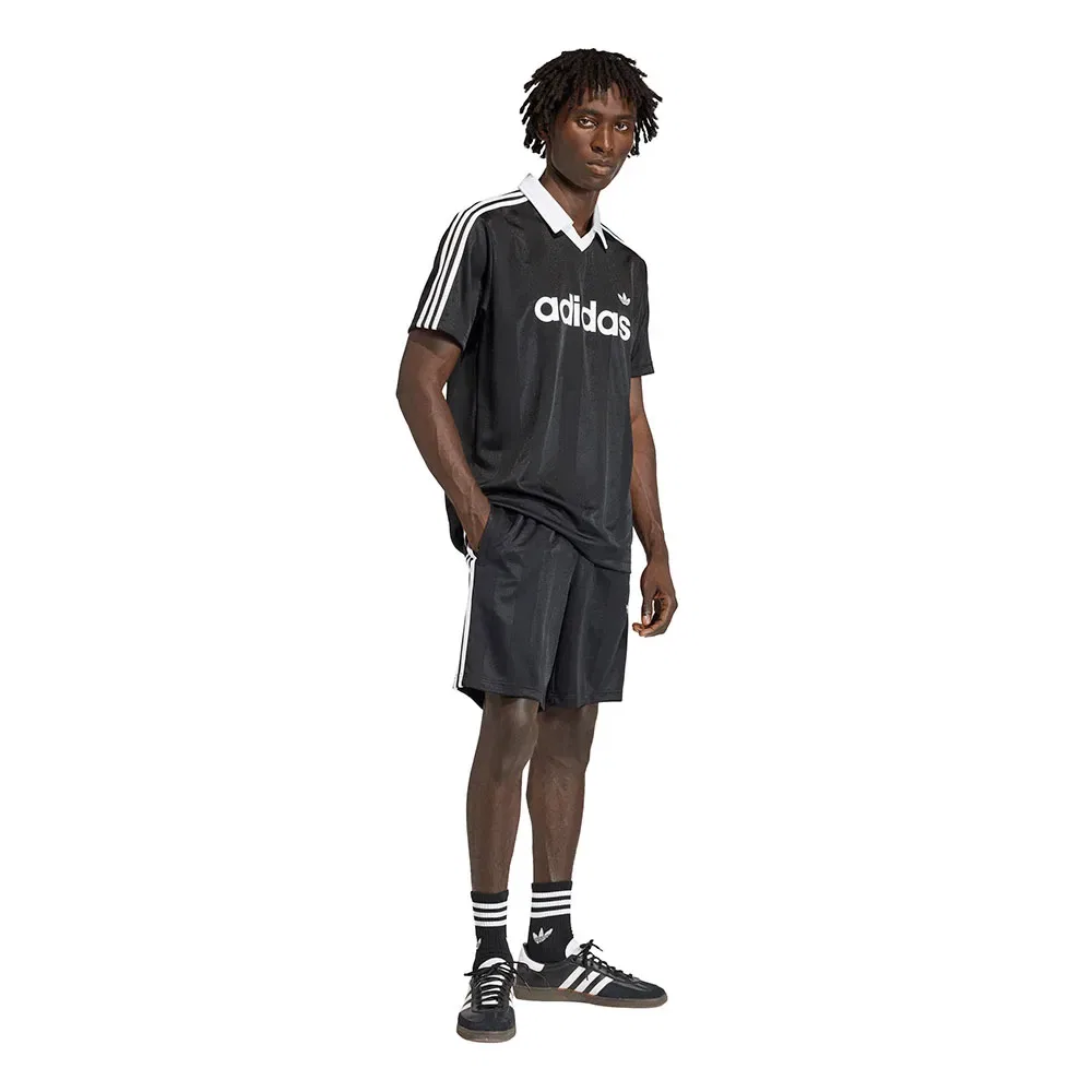 Мужская футболка с V-образным вырезом Archive Collar Engineered Adidas Originals, Black — фото 4