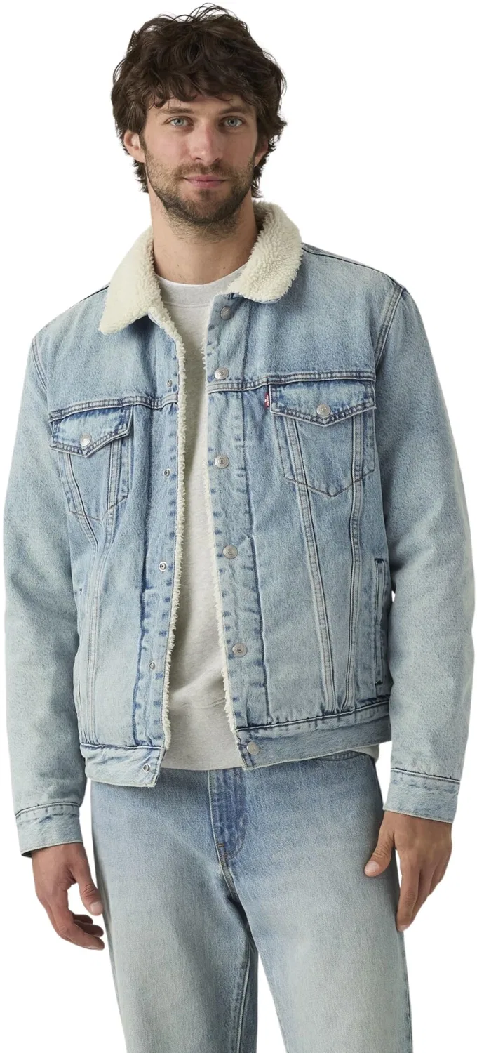 Мужская куртка-джинсовка с флисовой подкладкой Type 3 Levi's, Kentucky Blue Sherpa - Blue