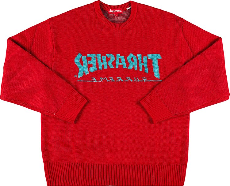 Свитер Supreme x Thrasher Sweater 'Red', красный - фото