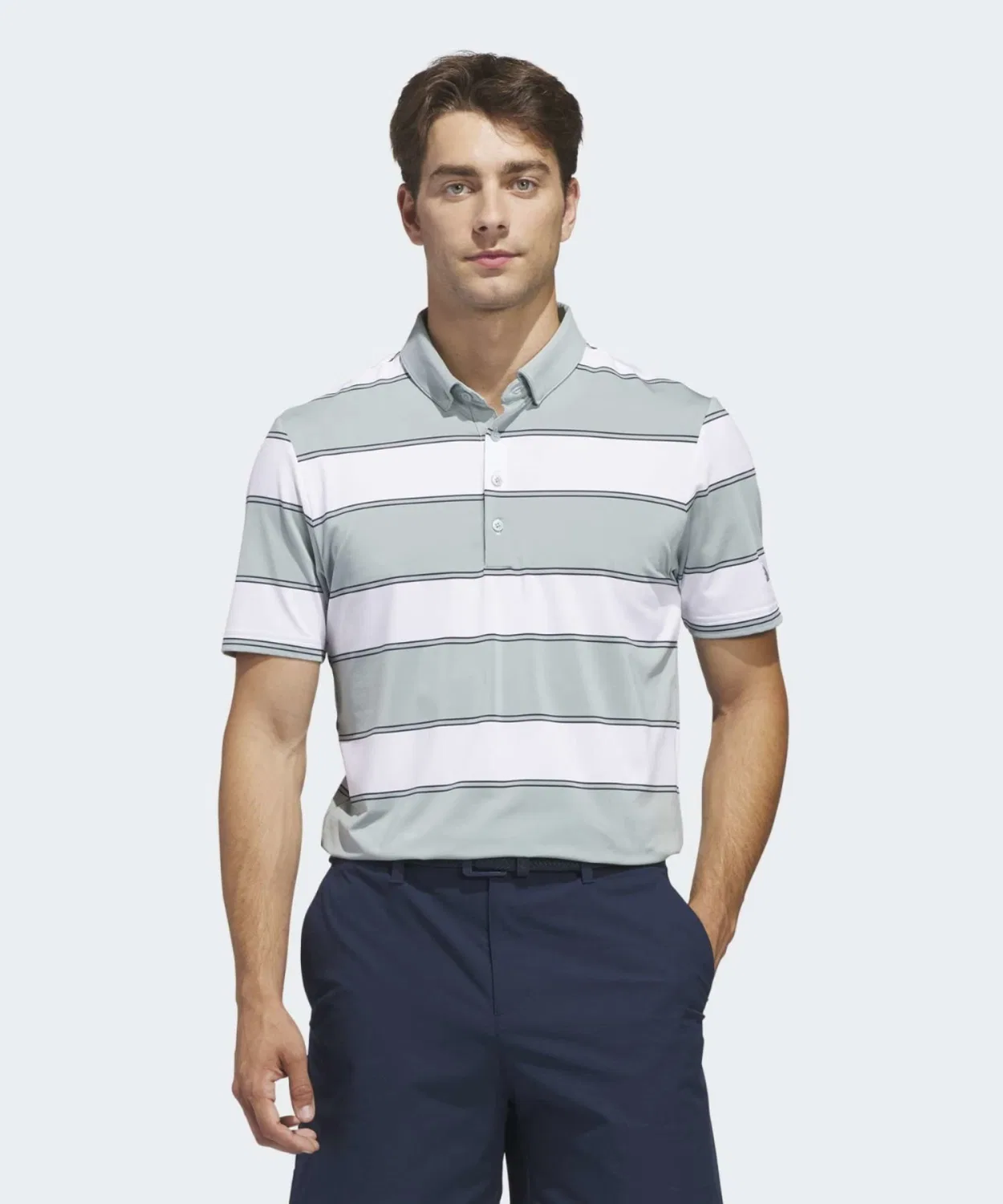 Мужское поло с коротким рукавом Ultimate 365+ Jumbo Stripe Climacool Adidas, Green