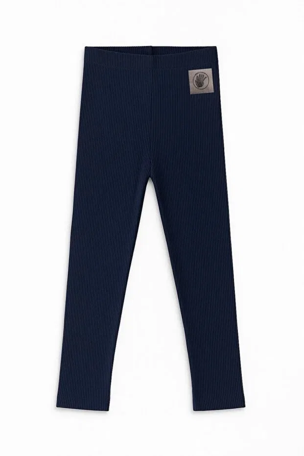 Детские леггинсы для девочек с принтом Plain Petit Coral, Navy Blue