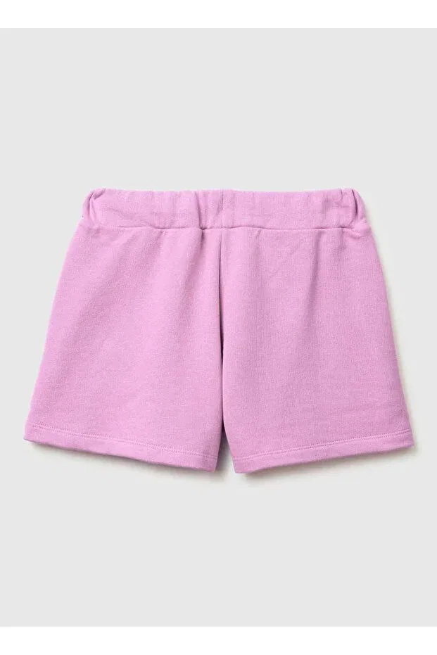 Детские шорты для девочек с вышивкой United Colors Of Benetton, Pink — фото 2