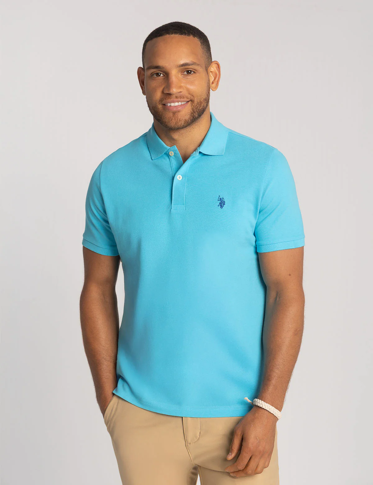 

Футболка поло U.S. Polo Assn. Solid Pique Small Logo, речной-синий
