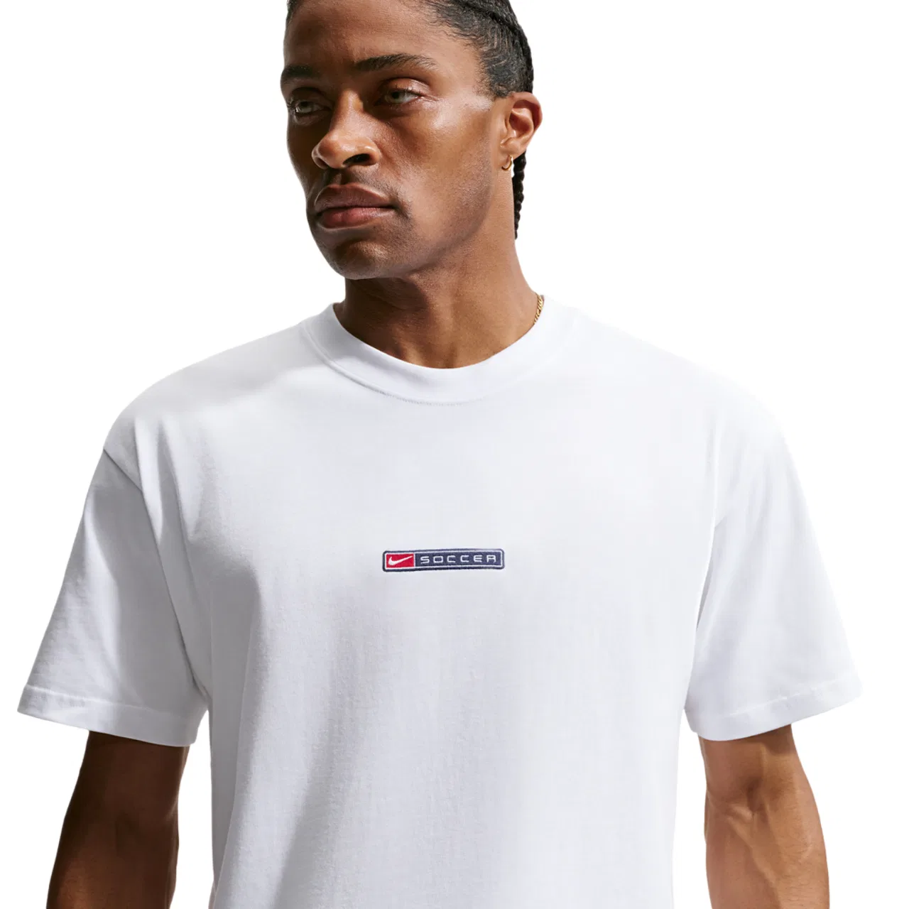 Футболка мужская Boxy Soccer Loose Tee Nike, цвет White/University Red/Navy