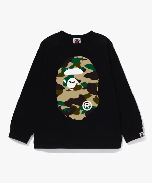 Футболка с длинным рукавом First Camo Big Ape Head, Bape, желтый