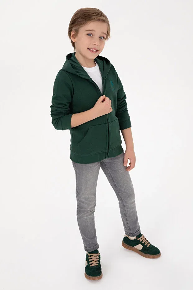 Детское худи с длинным рукавом U.S. Polo Assn., Dark Green — фото 2