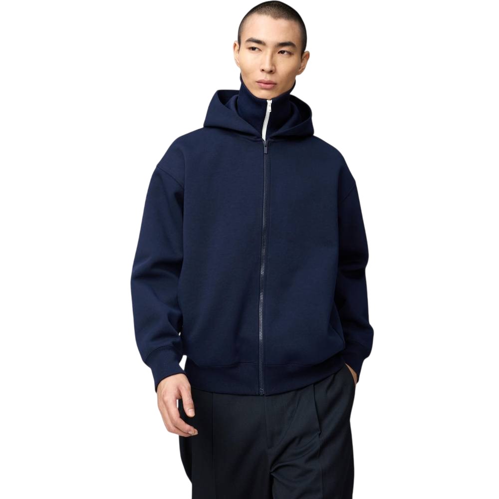 Худи Uniqlo Oversized Full-zip Sweatshirt Unisex, 69 темно-синий — фото 2