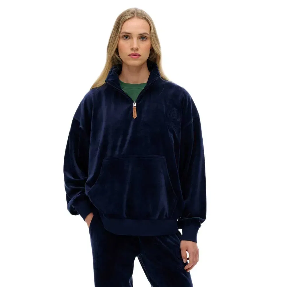 Худи на молнии Superdry Country Club Velour, синий