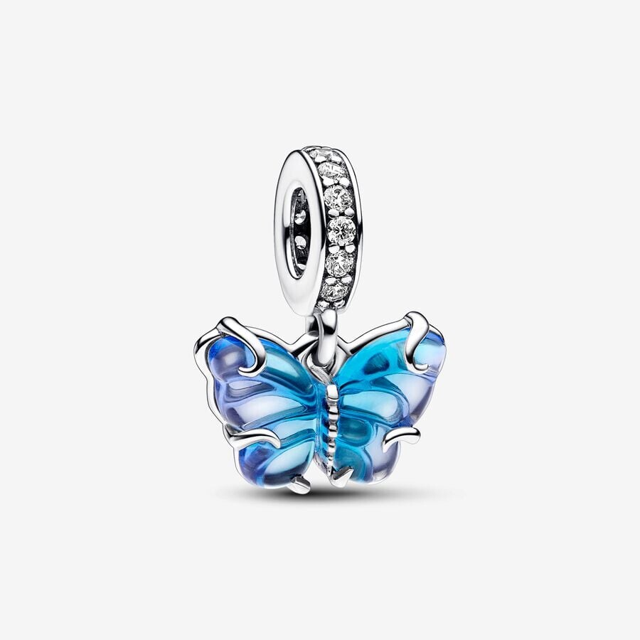 

Шарм-подвеска Pandora Blue Murano Glass Butterfly, серебро