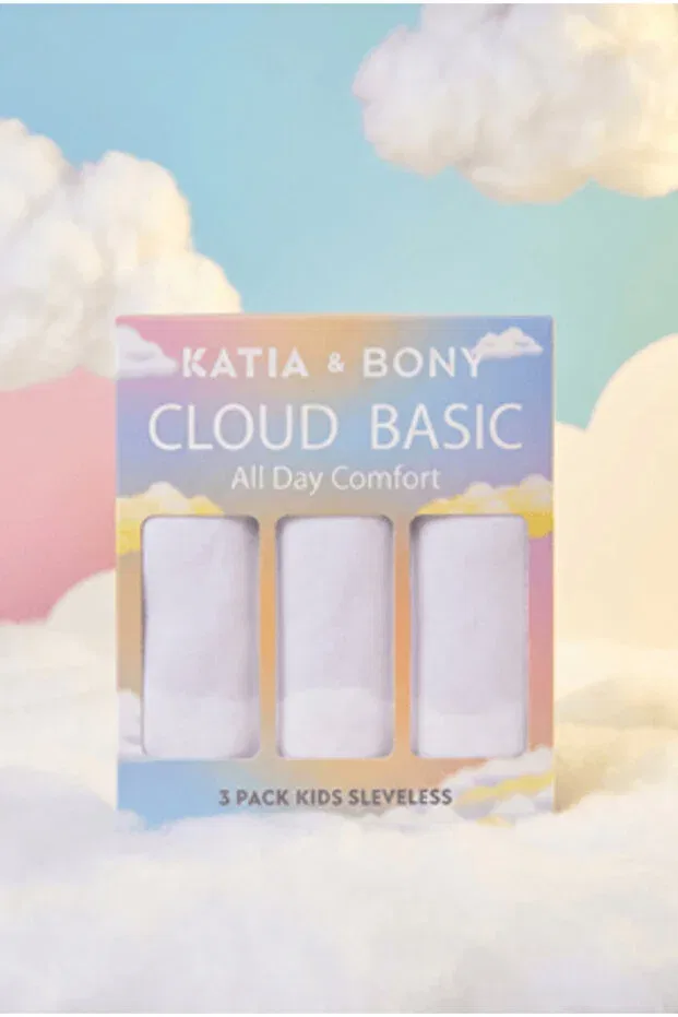 Детский комплект маек для девочек Bony Socks, Белый — фото 2