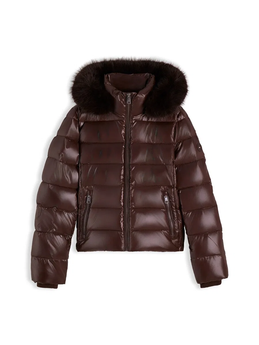 Зимняя куртка TOMMY HILFIGER 'GLOSS' шоколадного цвета