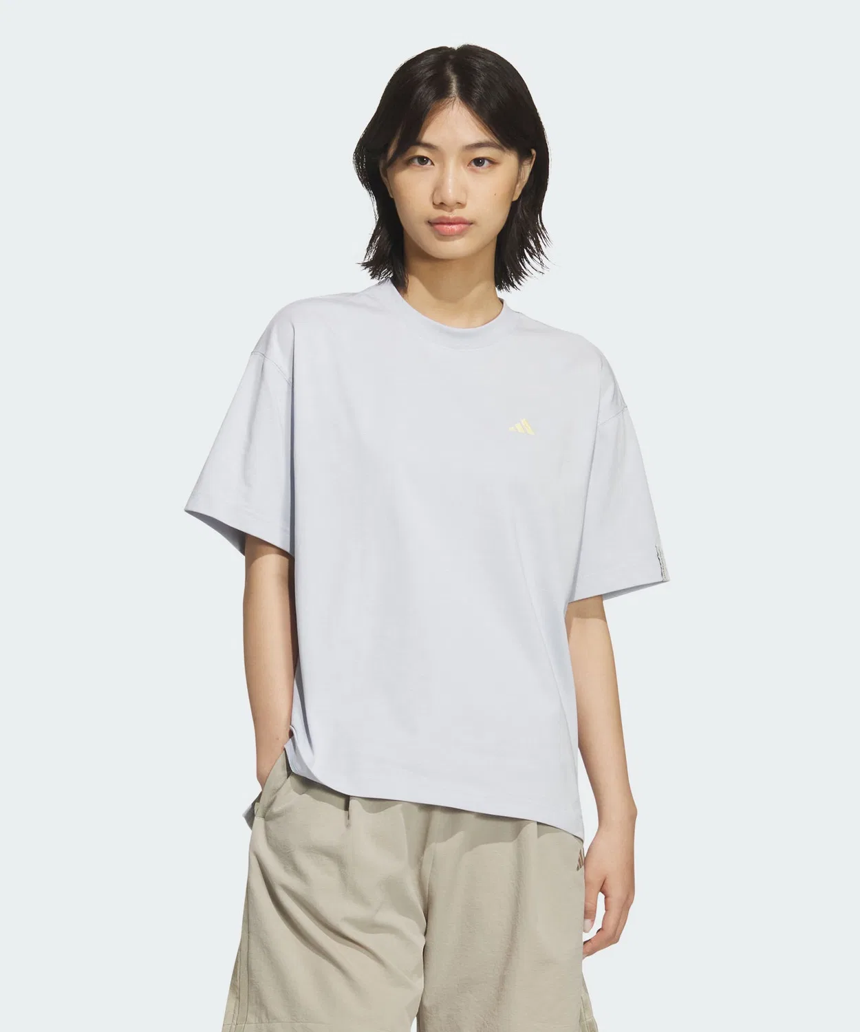 Женская футболка свободного кроя с коротким рукавом Essentials Plus Small Logo Adidas, Blue