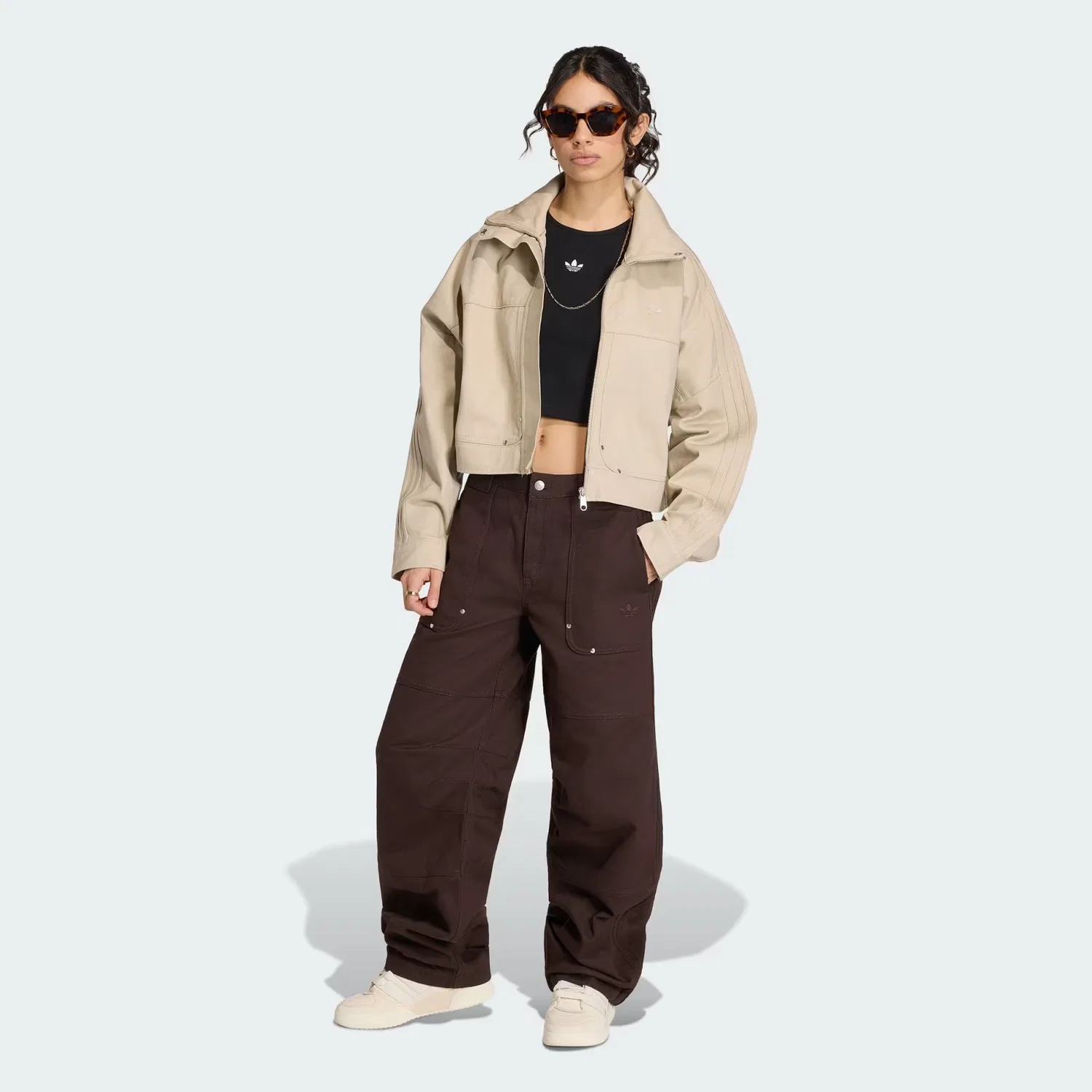 Женская куртка свободного кроя Premium Essentials Adidas Originals, хаки — фото 3