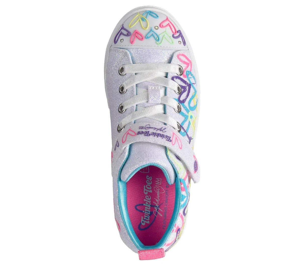 Детские кроссовки Twinkle Toes JGoldcrown Twinkle Sparks - Love Medley Skechers, белый/мультиколор