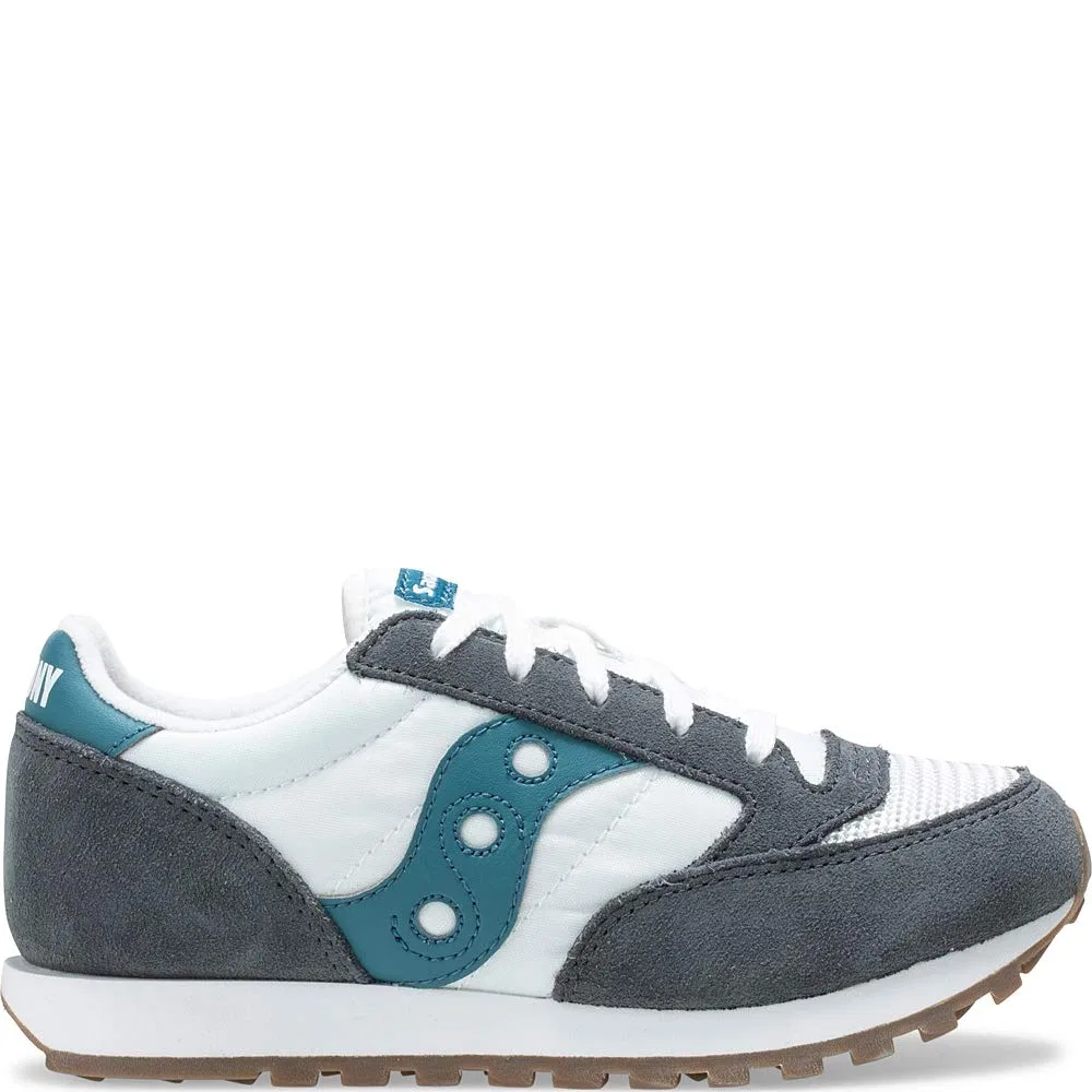 Детские кроссовки для мальчиков и девочек с принтом Jazz Original Vintage Saucony, Grey White Teal