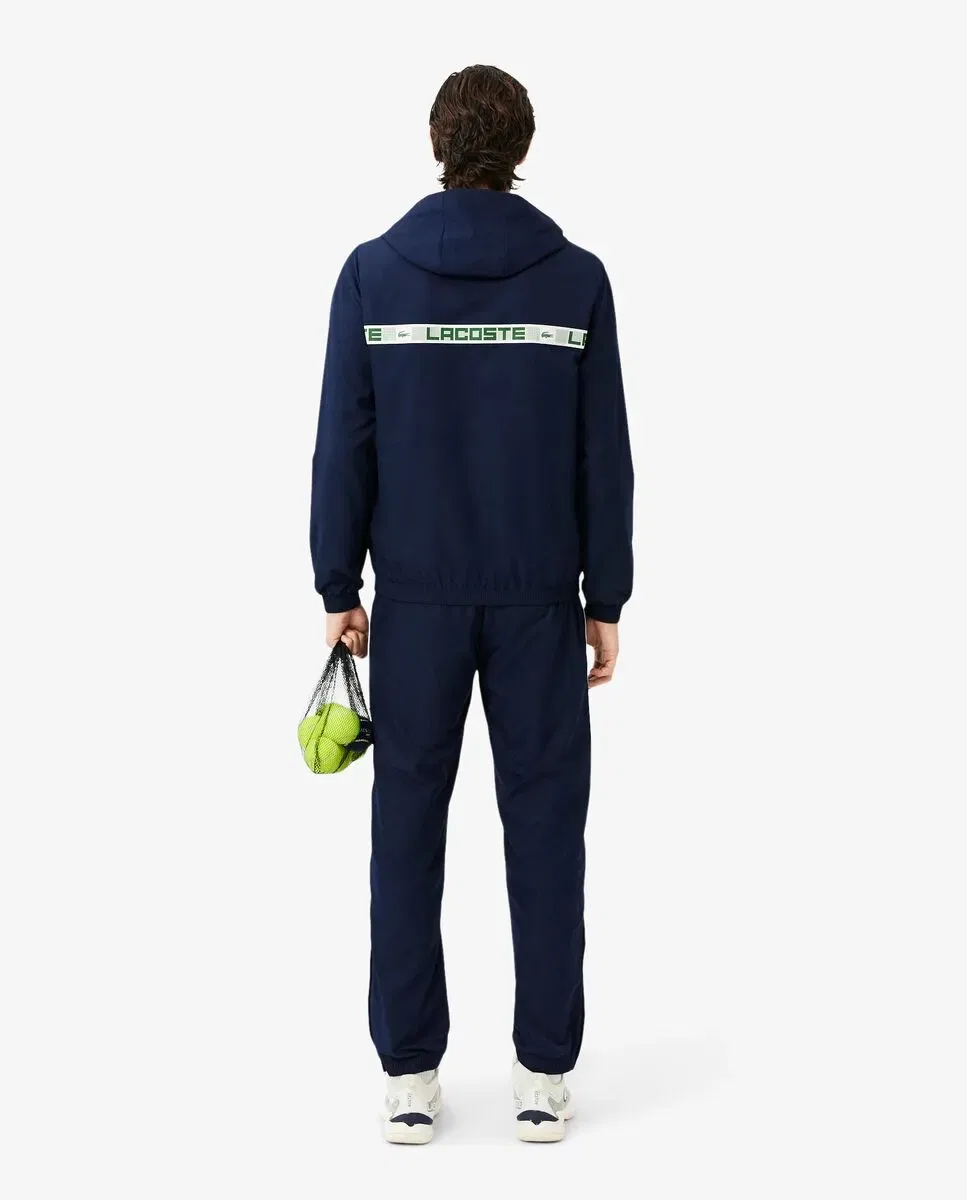Мужской спортивный костюм для тенниса с полоской и логотипом Lacoste, Azul Marino — фото 2
