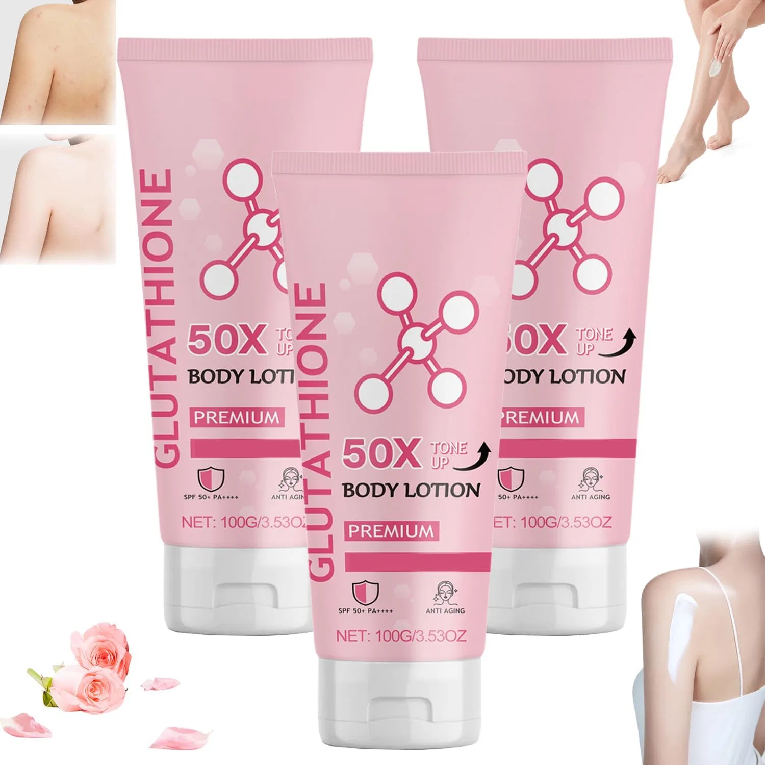 Лосьон для тела Glutathione 50x Tone Up Giurui, 3 шт, 100 г