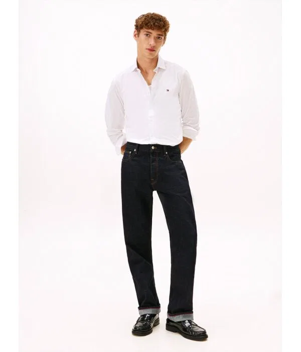 Мужская рубашка slim fit хлопковая Tommy Hilfiger, белый — фото 2