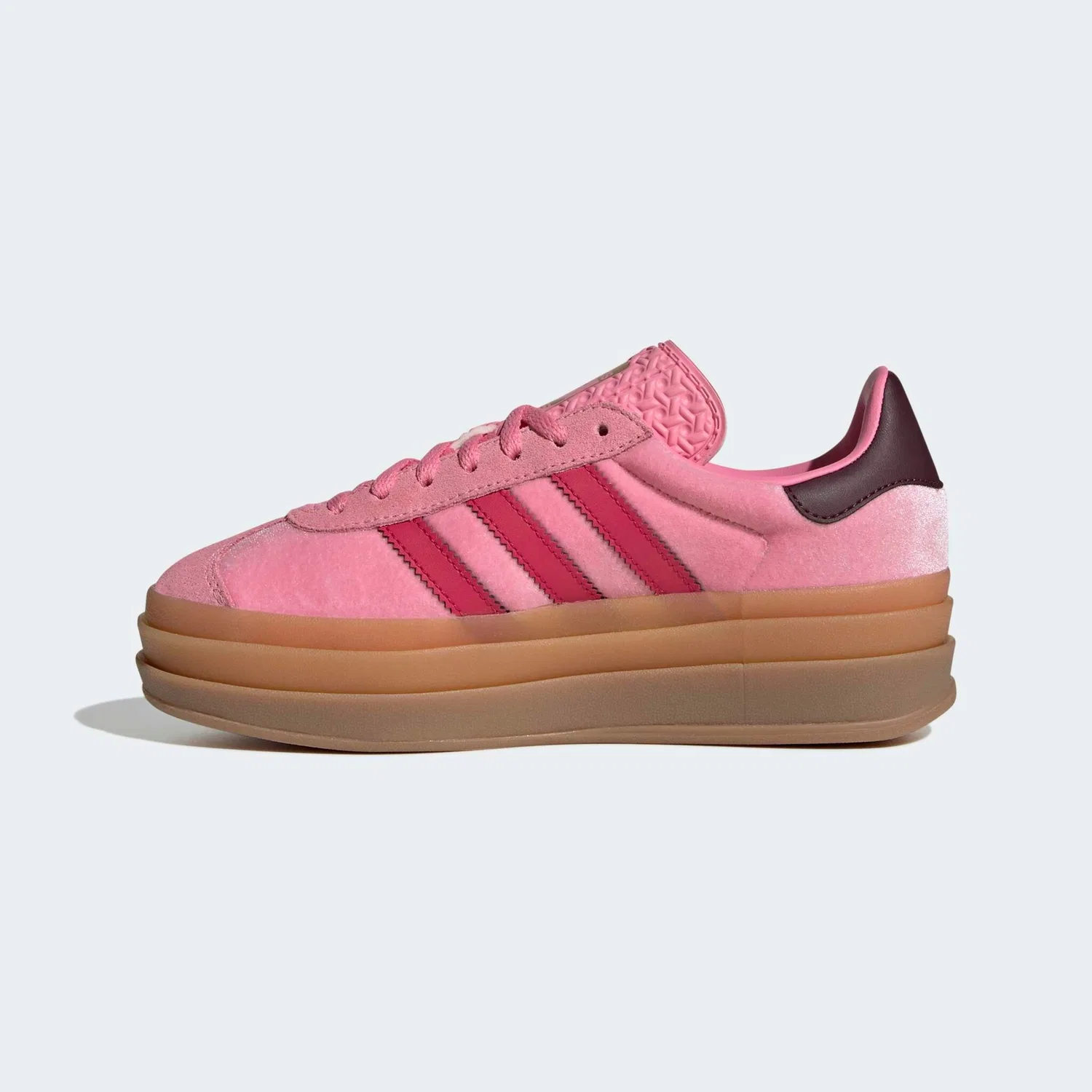 Детские кроссовки на платформе Gazelle Bold Adidas Originals, Bliss Pink / Ruby Red / Maroon — фото 3