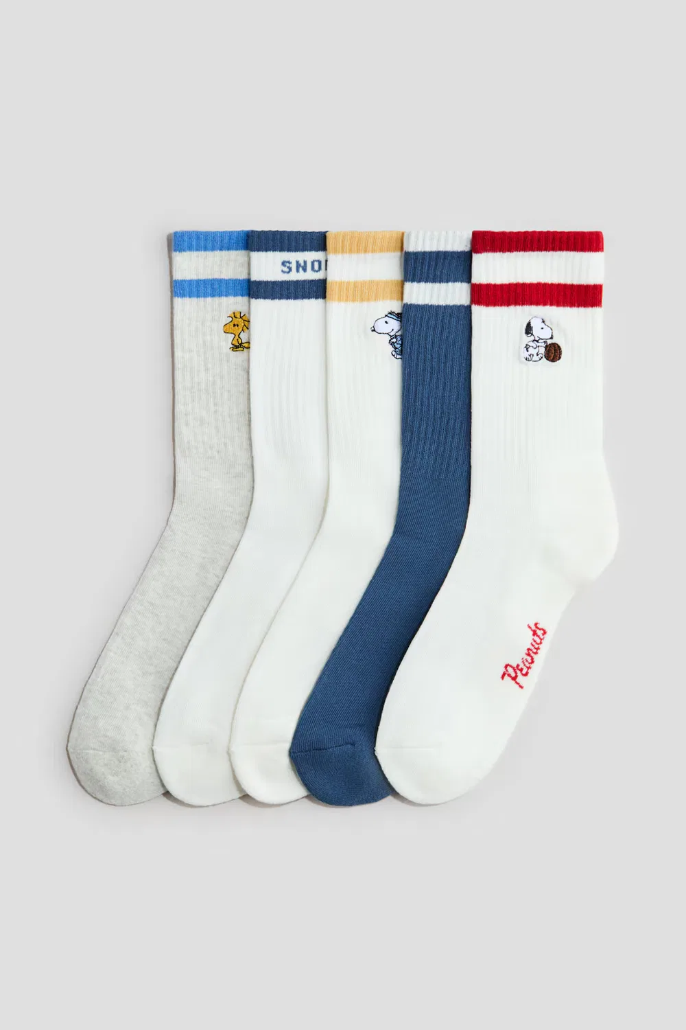Набор из 5 носков с интарсией H&M, Weiß/Snoopy