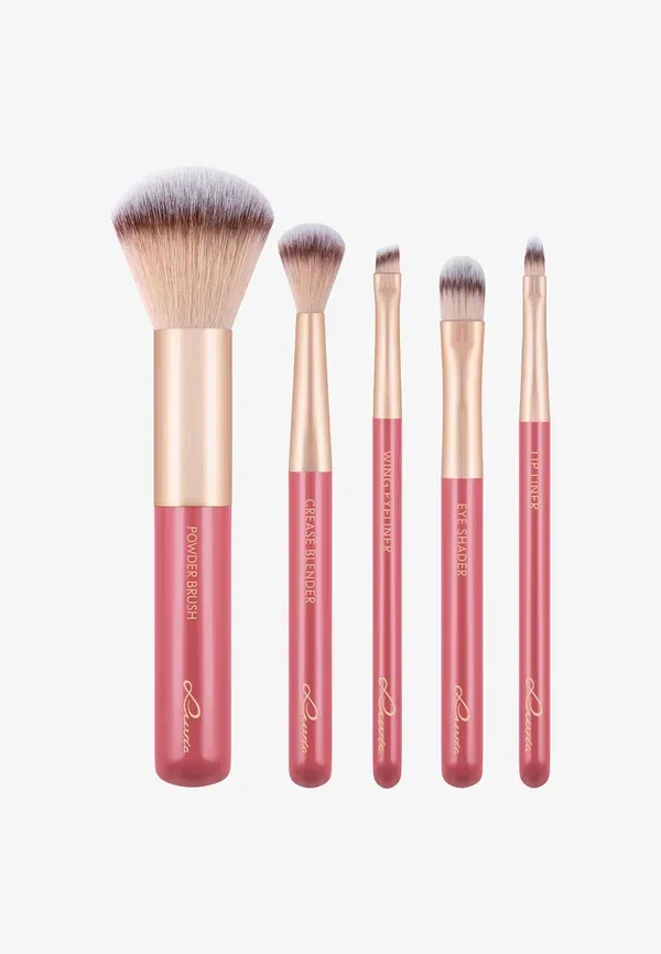 Набор кистей для макияжа Anniversary Set, 6 предметов, Luvia Cosmetics, Rosy Coral - Champagne, розовый — фото 2