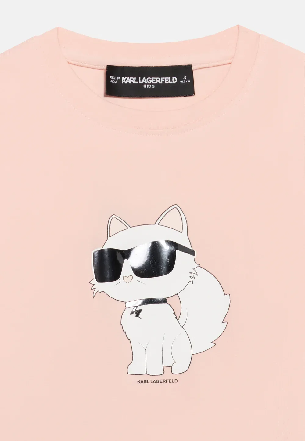 Iconik choupette - футболка с принтом Karl Lagerfeld Kids, Light Pink — фото 4