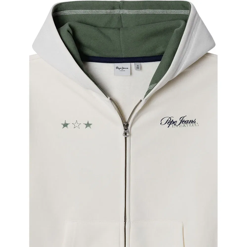Детское худи для мальчиков с центральной молнией Pepe jeans Tate, White — фото 3