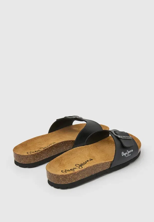 Мюли из синтетики Single champion Pepe Jeans, черный — фото 4