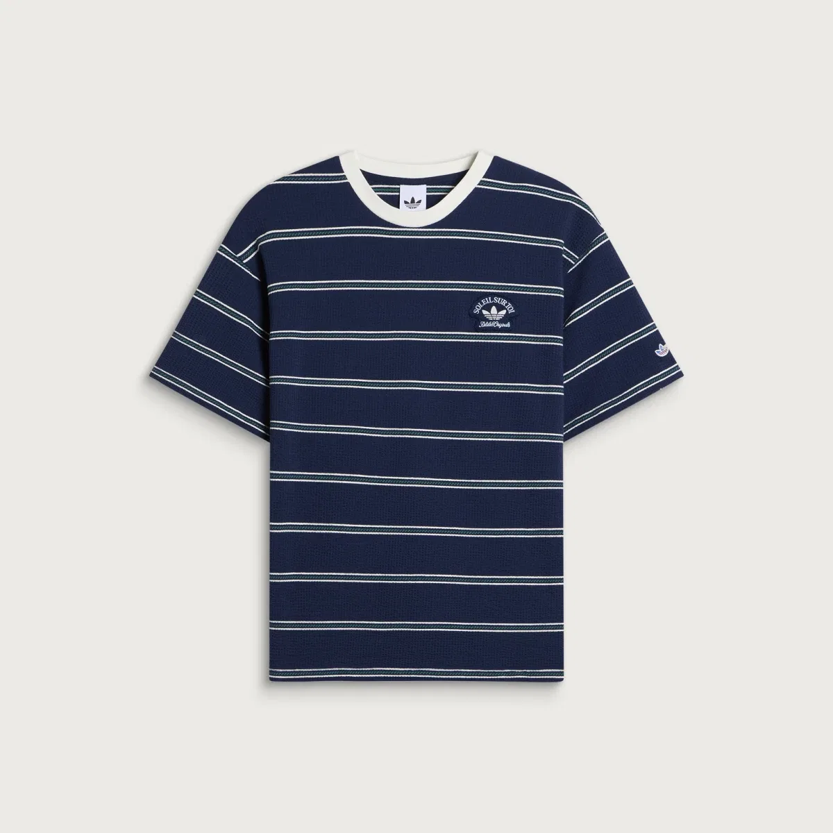 Футболка хлопковая Resort Summer T-Shirt Adidas, Night Indigo Off White & Court Green