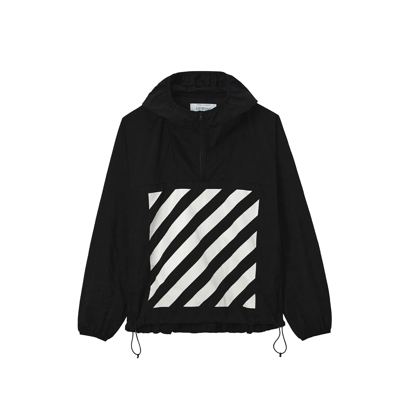 Детский худи с капюшоном, прямой крой, Black, OFF-WHITE