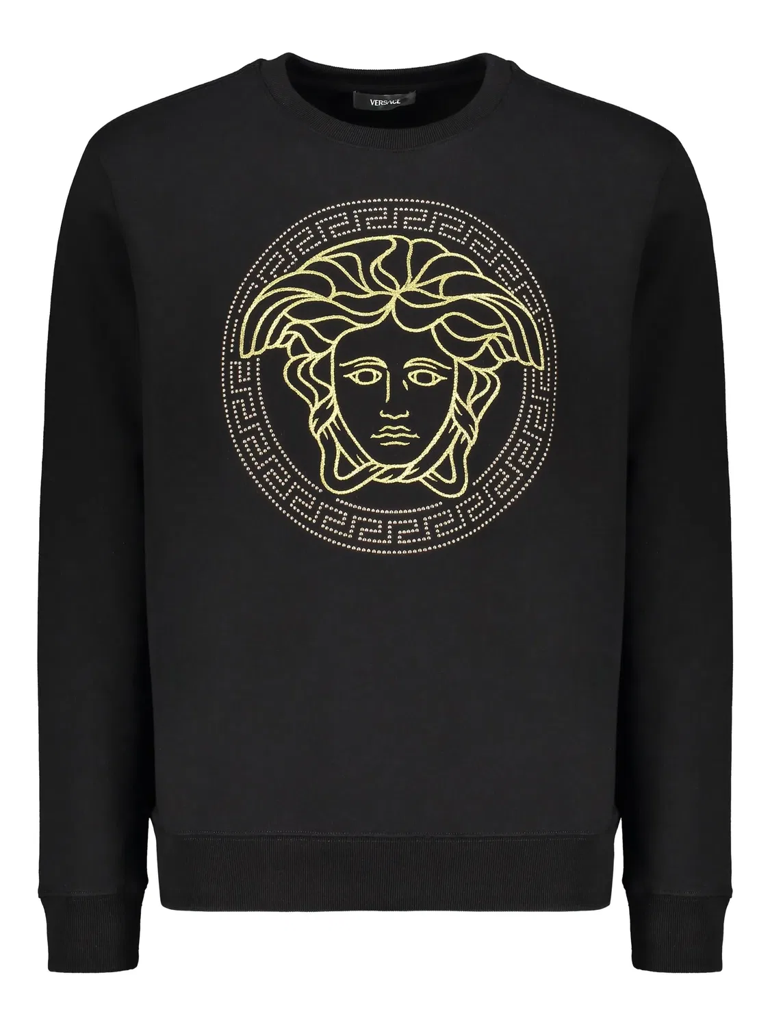 Хлопковый свитер Versace, черный