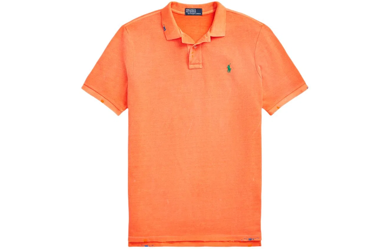 Мужская поло с контрастным воротником May Orange Polo Ralph Lauren