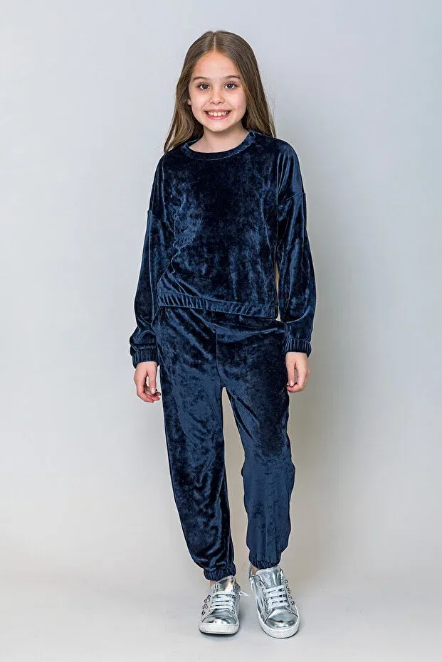 Детские спортивные штаны для девочек из вельвета Incity, Navy Blue
