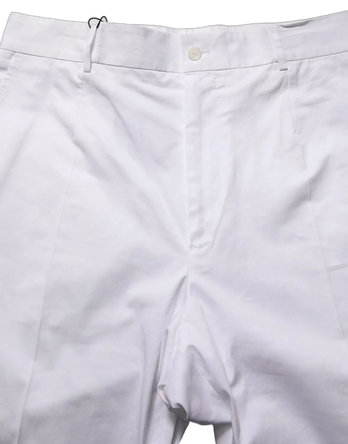 Мужские брюки с защипами White Cotton Tapered Leg Dress Trouser Pants Dolce & Gabbana, White