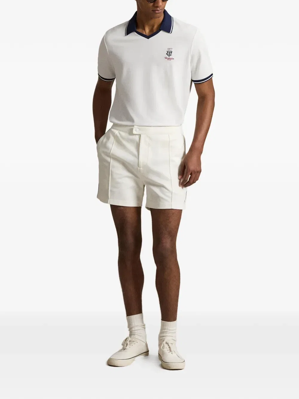 Рубашка-поло с нашивкой-логотипом из коллаборации с Wimbledon Polo Ralph Lauren, белый — фото 2