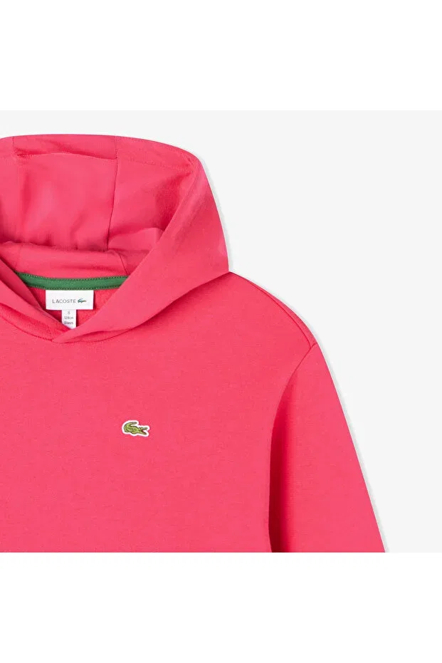 Детское худи для девочек с капюшоном Lacoste, Pink — фото 2