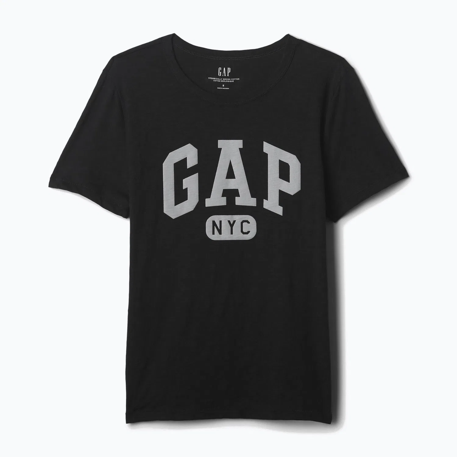 Женская хлопковая футболка GAP Logo Slub Tee, Gap, Schwarz — фото 4