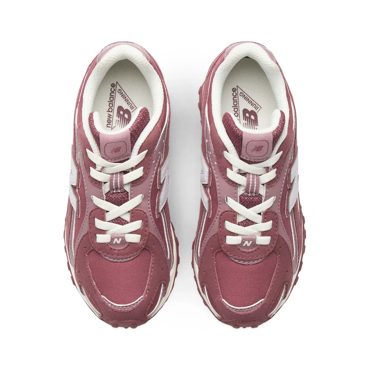 Детские кроссовки на шнуровке с эластичными шнурками 204L Bungee Lace New Balance, Horizon Grey With Washed Burgundy — фото 4