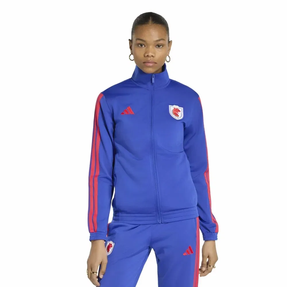 Женский свитшот с фулл-зип молнией Olympique De Lyon DNA Adidas, Blue