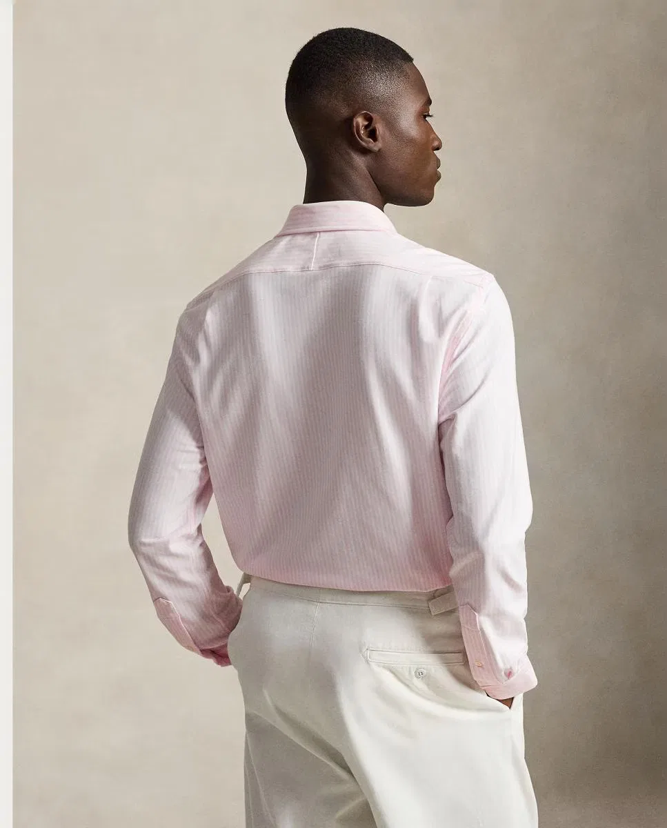 Мужская рубашка в полоску, Oxford Slim Fit, Polo Ralph Lauren, Rosa claro — фото 2
