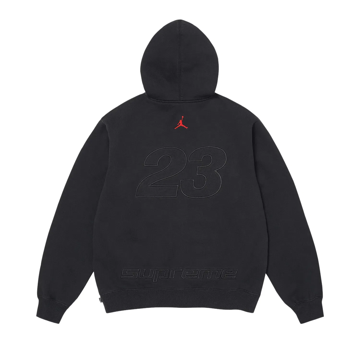 Толстовка Supreme x Jordan на молнии с капюшоном, черный — фото 2