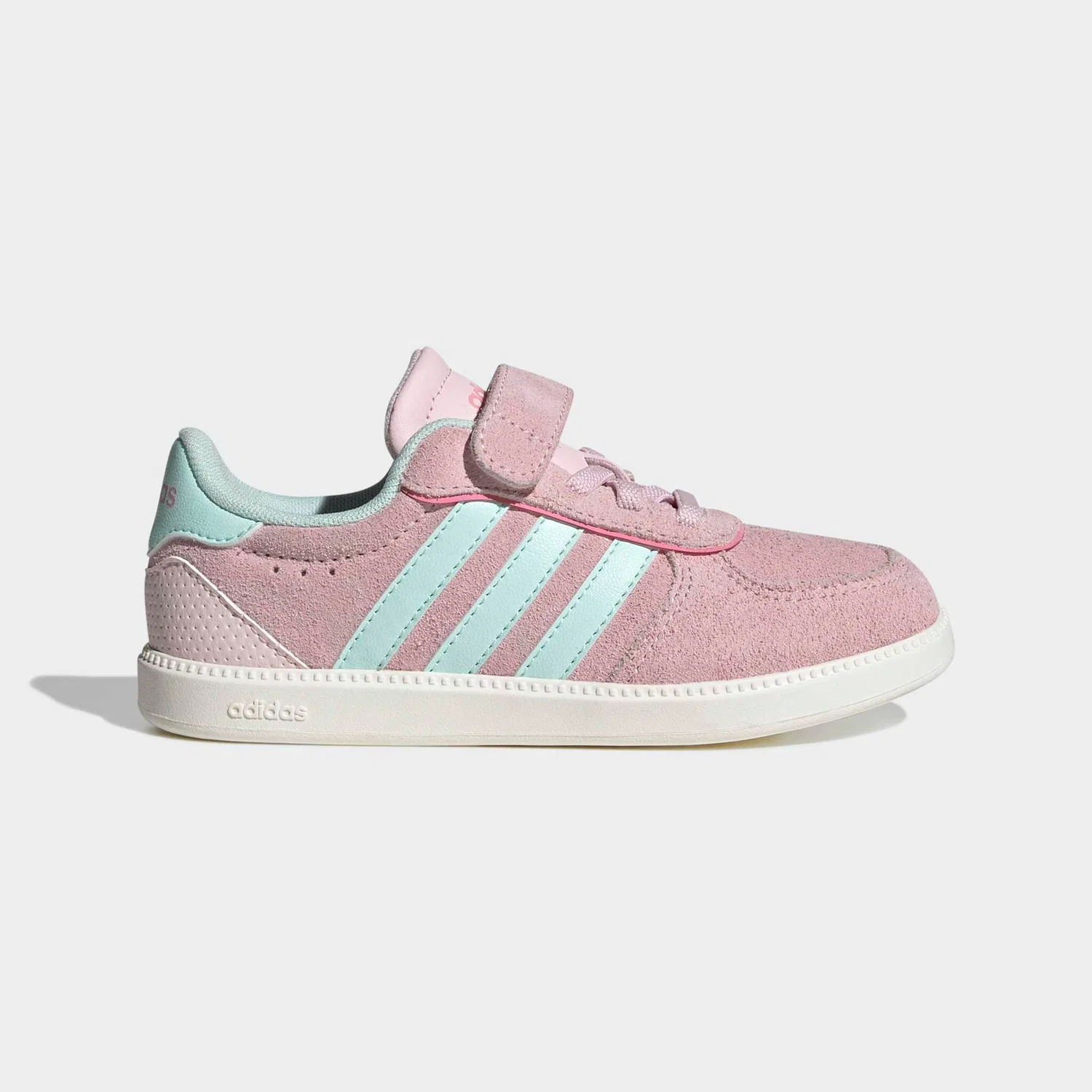 Детские кроссовки с тремя полосками Adidas, Clear Pink/Halo Mint/Bliss Pink — фото 2