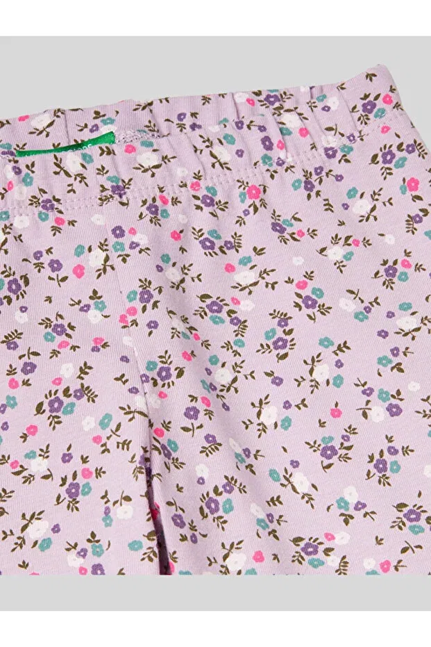 Детские леггинсы для девочек с принтом Benetton, Lilac — фото 3