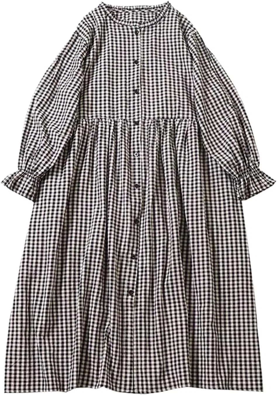 Женское платье А-силуэта с клеткой Generic, Blackwhiteplaid