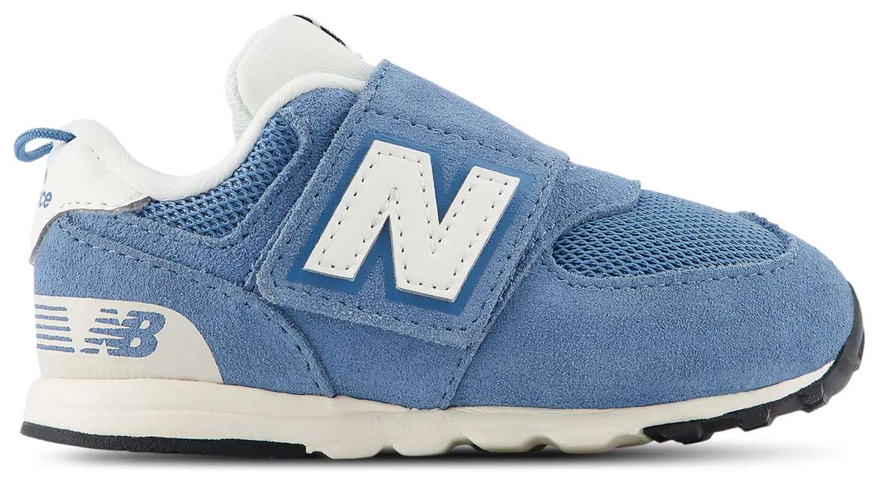Детские кроссовки для мальчиков на липучке New Balance 574 NEW-B Hook & Loop, Heron Blue/Sea Salt