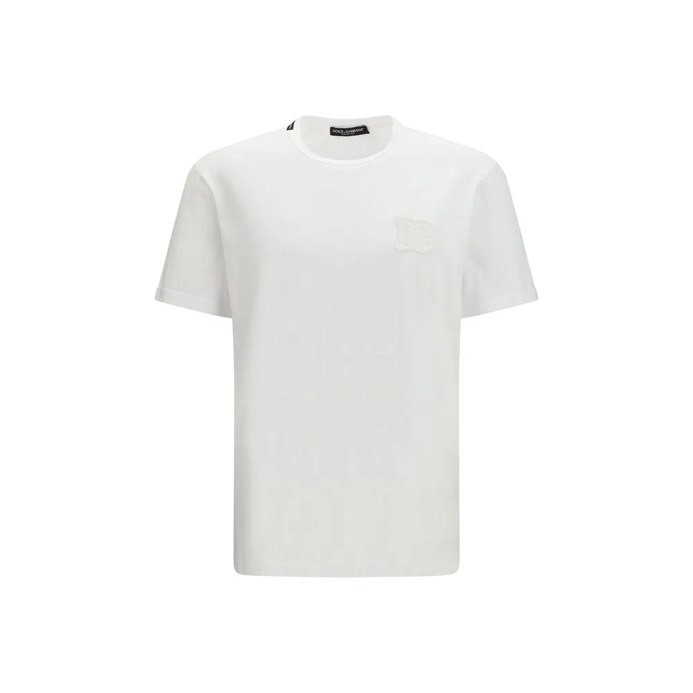 Мужская футболка с патчем White Cotton T-Shirt Dolce & Gabbana, White