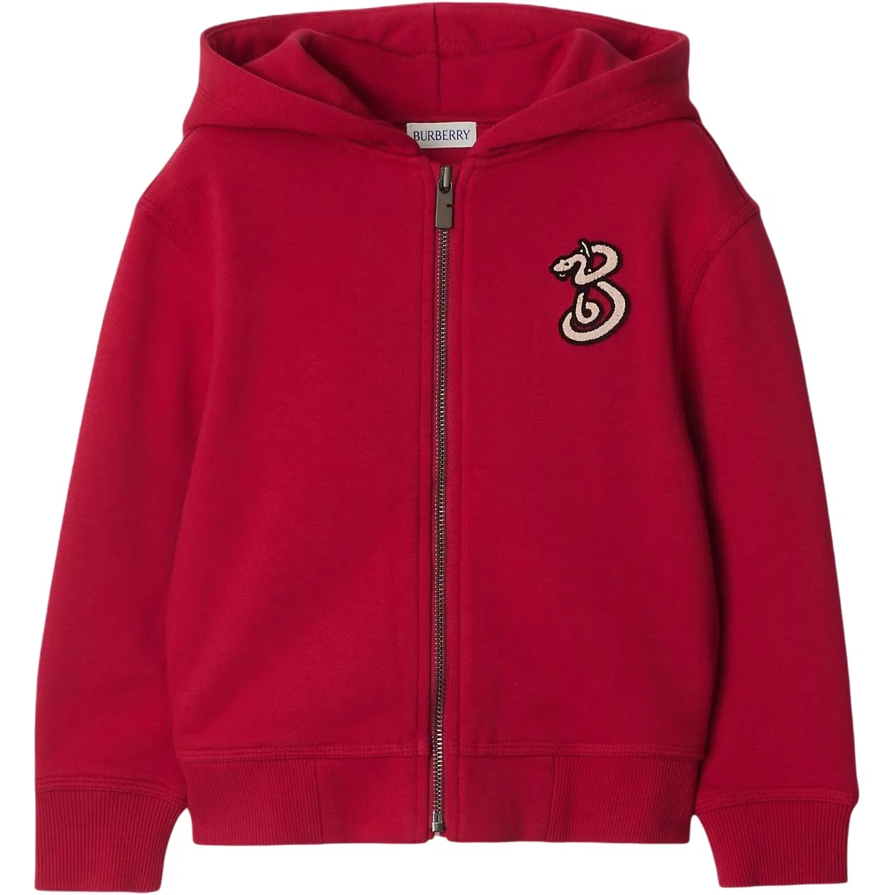 Худи с капюшоном и молнией Clyde Snake Cotton Burberry, Geranium